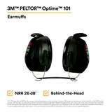 3M PELTOR Optime 101 Earmuffs H7B, Behind-the-Head, 10 EA/Case 8072