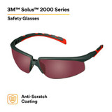 3M Solus 2000 Series, S2024AS-RED, Gray/Red Temples, Red MirrorAnti-Scratch lens, 20ea/cs 42871