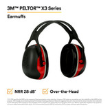 3M PELTOR X3 Earmuffs X3A/37272(AAD), Over-the-Head, 10 EA/Case 93725