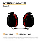3M PELTOR Optime 105 Earmuffs H10B, Behind-the-Head, 10 EA/Case 8102