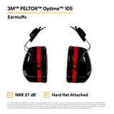 3M PELTOR Optime 105 Earmuffs H10P3E, Hard Hat Attached, 10 EA/Case 8103