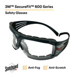 3M SecureFit Protective Eyewear SF601SGAF-FM Foam, Clear ScotchgardAnti-fog Lens, 20 EA/Case 27340