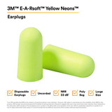 3M E-A-Rsoft Yellow Neons Earplugs 312-1251, Uncorded, Poly Bag,Large Size, 2000 Pair/Case 12064