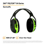 3M PELTOR X4 Earmuffs X4A/37273(AAD), Over-the-Head, 10 EA/Case 93726