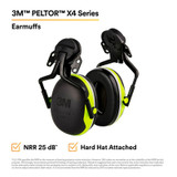 3M PELTOR Hard Hat Attached Electrically Insulated Earmuffs X4P5E, 10EA/Case 67103