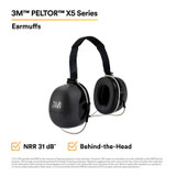 3M PELTOR X5 Earmuffs X5B, Behind-the-Head, 10 EA/Case 67123