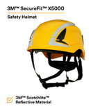 3M SecureFit Safety Helmet, X5002X-ANSI,  Yellow, 1Ea/Box, 4 box/CS 94284