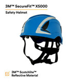 3M SecureFit Safety Helmet, X5003X-ANSI,  Blue, 1Ea/Box, 4 box/CS 94285