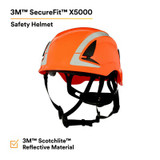 3M SecureFit Safety Helmet, X5007X-ANSI,  Orange, 1Ea/Box, 4 box/CS 94288