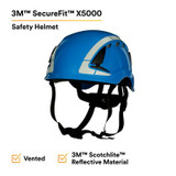 3M SecureFit Safety Helmet, X5003VX-ANSI,  Blue, vented, 1Ea/Box, 4box/CS 94293