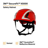 3M SecureFit Safety Helmet, X5005VX-ANSI,  Red, vented, 1Ea/Box, 4box/CS 94295