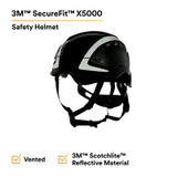 3M SecureFit Safety Helmet, X5012VX-ANSI,  Black, vented, 1Ea/Box, 4
box/CS