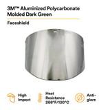 3M Aluminized Polycarbonate Molded Dark Green Faceshield Window,82509-00000 10 EA/Case 82509