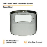 3M Steel Mesh Faceshield Screen W96MW 82511-00000, with ClearEyeshield, Headgear Not Included 10 EA/Case 82511