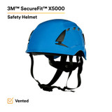 3M SecureFit Safety Helmet, X5003V-ANSI,  Blue, vented, 10 EA/Case 94309