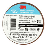 3M Temflex Vinyl Electrical Tape 165, Brown, 3/4 in x 60 ft (19 mm x 18 m), 6 mil, 100 Rolls/Case 92570