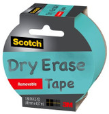 Scotch Dry Erase Tape 1905R-DE-BLU, 1.88 in x 5 yd (47,7 mm x 4,57 m),Blue Dry Erase,3 per inner, 4 inners, 12 per case 99465