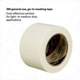 3M General Use Masking Tape 201+, Tan, 72 mm x 55 m, 4.4 mil, 12 percase 64743