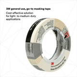 3M General Use Masking Tape 201+, Tan, 24 mm x 55 m, 4.4 mil, 36 percase, Individually Wrapped Conveniently Packaged 64746
