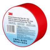 3M General Purpose Vinyl Tape 764, Red, 2 in x 36 yd, 5 mil, 24 Roll/Case, Individually Wrapped Conveniently Packaged 43425