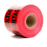 Scotch Buried Barricade Tape 369, CAUTION HIGH VOLTAGE CABLE BURIEDBELOW, 6 in x 1000 ft, Red, 4 rolls/Case 57774