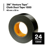 3M™ Venture Tape™ Cloth Duct Tape 1500, Black, 48 mm x 55 m (1.88 in x
60.1 yd), 24/Case