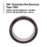 3M Polyimide Film Electrical Tape 1205, Amber, Acrylic Adhesive, 1 milfilm, 3/4 in x 36 yd (19,05 mm x 33 m), 12/Case 27527
