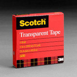 Scotch Light Duty Packaging Tape 600, Clear, High Clarity, 2 in x 72 yd, 3 in Core, 24/Case