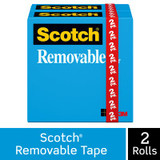 Scotch Removable Tape 811-2PK, 3/4 in x 1296 in (19 mm x 32,9 m) 2-Pack 20968