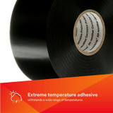 3M Scotchrap Vinyl Corrosion Protection Tape 50, 6 in x 100 ft,Unprinted, Black, 8 rolls/Case 15785