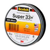 Scotch Super 33+ Vinyl Electrical Tape, 3/4 in x 76 ft, 1 in Core,Black, 10 rolls/carton, 100 rolls/Case 29035