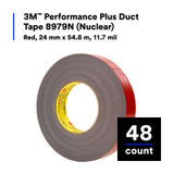 3M Performance Plus Duct Tape 8979N (Nuclear), Red, 24 mm x 54.8 m,12.1 mil, 48 per case 58130