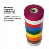 Scotch Vinyl Color Coding Electrical Tape 35, 1/2 in x 20 ft,Multi-color, 8 rolls/pack, 50 packs/Case 90529