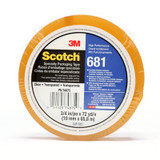 Scotch Light Duty Packaging Tape 681 Clear Moisture Chemical Resistant,1-1/2 in x 72 yd, 24 per case 3484