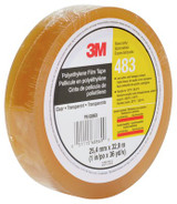 3M Polyethylene Tape 483, Transparent, 1 in x 36 yd, 5.0 mil, 36 rollsper case, Individually Wrapped Conveniently Packaged 68869