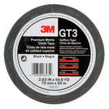 3M™ Premium Matte Cloth (Gaffers) Tape GT3, Black, 72 mm x 50 m, 11 mil,
16/Case