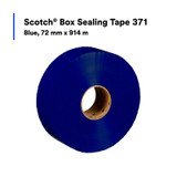 ScotchÂ® Box Sealing Tape 371, Blue, 72 mm x 914 m, 4/Case