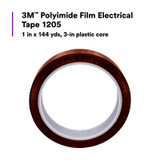 3M Polyimide Film Electrical Tape 1205, 1 in x 144 yds, 3-in plasticcore, 9 Rolls/Case 65210