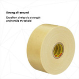 Scotch Varnished Cambric Tape 2520, 1-1/2 in x 36 yd, Yellow, 6rolls/carton, 24 rolls/Case 4832