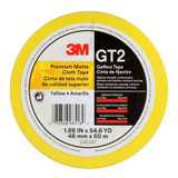 3M Premium Matte Cloth (Gaffers) Tape GT2, Yellow, 48 mm x 50 m, 11mil, 24 per case 98518