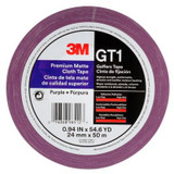 3M Premium Matte Cloth (Gaffers) Tape GT1, Purple, 24 mm x 50 m, 11mil, 48 per case 98512