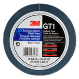 3M Premium Matte Cloth (Gaffers) Tape GT1, Blue, 24 mm x 50 m, 11 mil,48 per case 98496