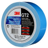 3M Premium Matte Cloth (Gaffers) Tape GT2, Fluorescent Blue, 48 mm x 50m, 11 mil, 24 per case 98528
