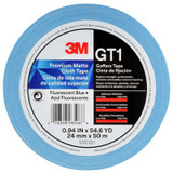 3M™ Premium Matte Cloth (Gaffers) Tape GT1, Fluorescent Blue, 24 mm x 50
m, 11 mil, 48/Case