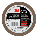 3M Premium Matte Cloth (Gaffers) Tape GT3, Brown, 72 mm x 50 m, 11 mil,16 per case 98540