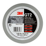 3M Premium Matte Cloth (Gaffers) Tape GT2, Grey, 48 mm x 50 m, 11 mil,24 per case 98523