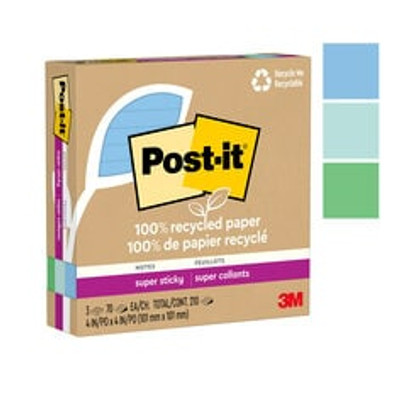 Post-it Super Sticky Notes 675-6SSMIA, 4 in x 4 in (101 mm x 101 mm),  Supernova Neons, 6 Pads/Pack, 90 Sheets/Pad, Lined 625 - Strobels Supply
