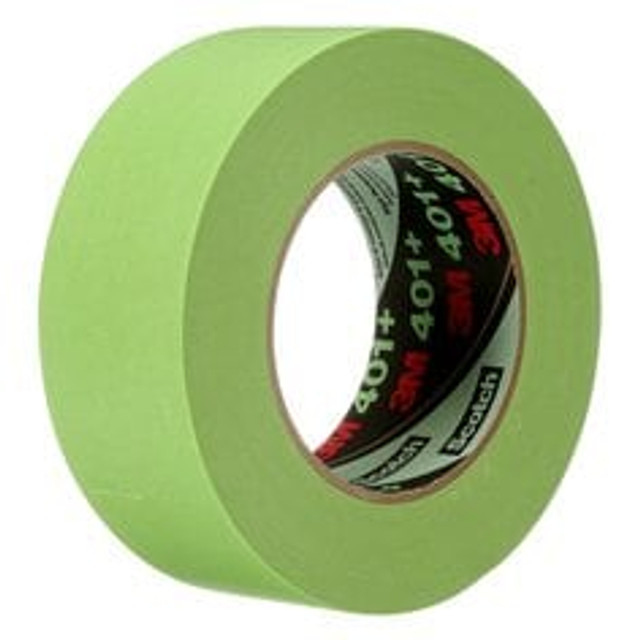 3M High Performance Green Masking Tape 401+, 2 in x 60 yd, 12/Case 81081