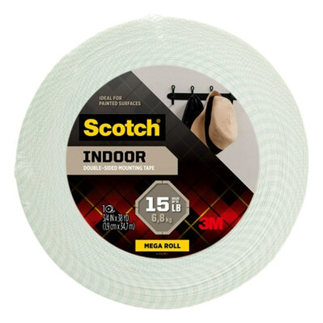 Scotch® Indoor Double-Sided Mounting Tape 110S-MR, 0.75 in x 38 yd (1.9 cm x 34.75 m)