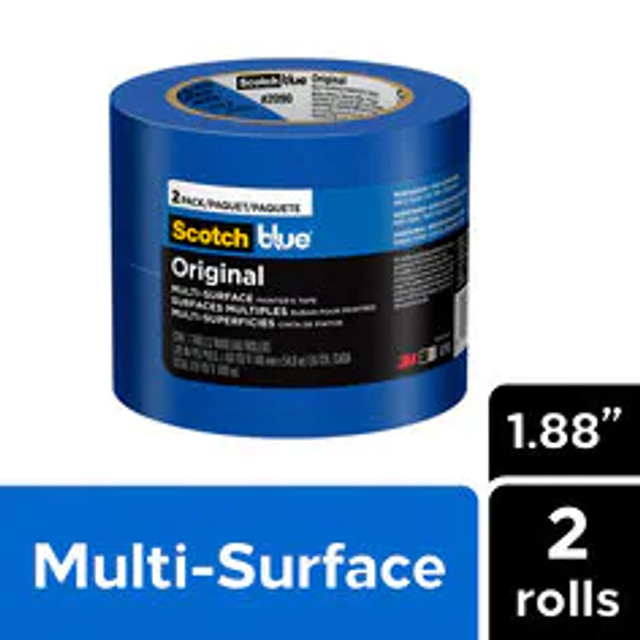 ScotchBlue Original Painter's Tape 2090-48TR2-P, 1.88 in x 60 yd (48 mmx 54.8 m), 2 rolls/pack 36510